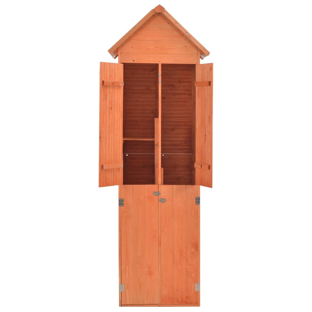 Domek ogrodowy z drewna, 71 x 60 x 213 cm, z wodoodpornym dachem poliestrowym, do przechowywania i przechowywania narzędzi