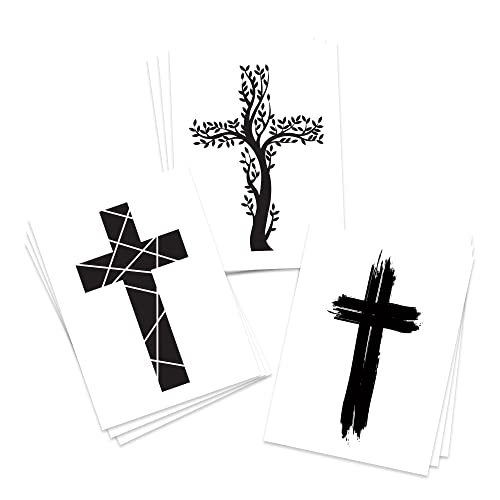 Modern Cross Temporary Tattoos / 3 Styles/Pack of 9 / Skin Safe/Removable