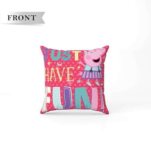 Image of Sassoon Peppa Pig Reversible Cartoon Printed Cushion Cover, Pink (Pack of 1)