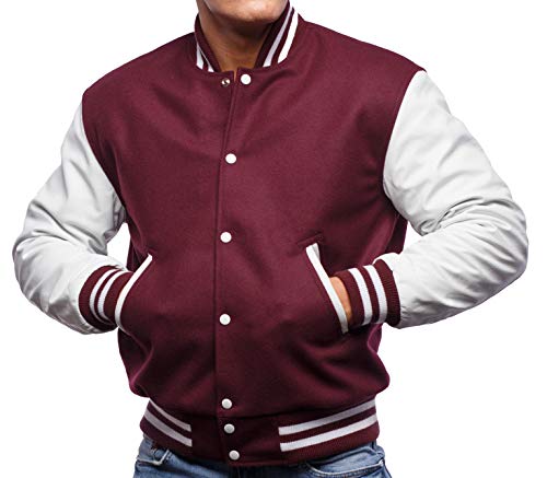 Letterman Jacket (16 Color Options) S to 5XL (Wool, Leather Sleeves)2