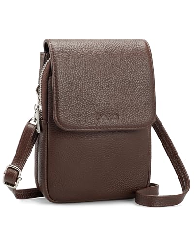 Image of befen Genuine Leather Crossbody Bags for Women, Cell Phone Cross body Purse Bag with RFID Blocking Card Slots
