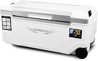 釣り用クーラーボックス 大容量 大型70L 座れる頑丈マッスルボディ 防水 サイドハンドル キャスター付き 釣り 保冷力150h 水栓付き 白&銀