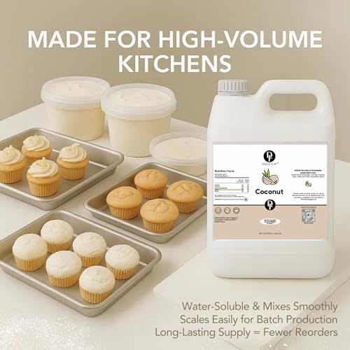 Image of Dolce Flav Coconut Flavoring - 32 oz. - Premium Water-Based Extract for Ice Cream, Desserts, Boba, Beverages & Baked Goods | Ideal for Tropical-Inspired Menus & Commercial Kitchens