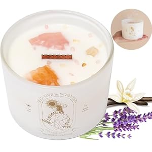 Large Crystal Candles for Women – 12oz Soy Wood Wick Candles That Crackle. Scented, Non-Toxic, Luxury Aromatherapy. Unique Meditation Spiritual Gifts for Women