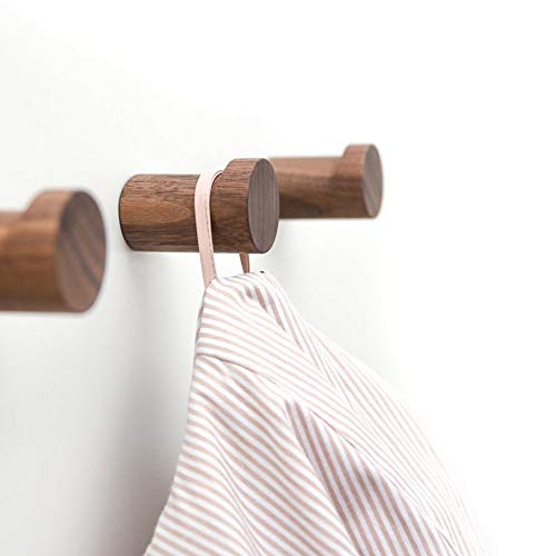 4 Pack Wooden Wall Hooks - Wall-Mounted Natural Wood Coat Hangers Simple Modern Handmade Minimalist Home Decor Wooden Pegs For Hanging Coats Hats Bags Towels #TOP4