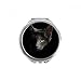 Black Cat Animal Stare Dark Hand Compact Mirror Round Portable Pocket Glass