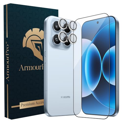 Image of ArmourPro Edge to Edge Tempered Glass for Xiaomi 17 with Silver Camera Ring Guard, 9H Screen Protector, Anti-Scratch, Anti-Fingerprint, Bubble-Free Installation Kit