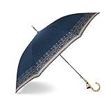 PAIFA Umbrellas,Umbrella for Women and Man Japanese Style Long Umbrella with Bamboo J Crook Handle Auto Open Stick Umbrella/Blue