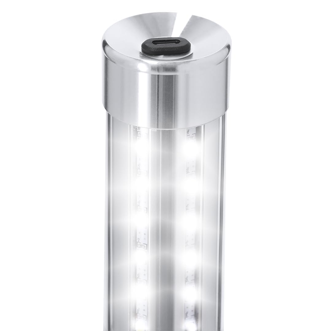 4 LED stroboscopici per servizio di bottiglie, luce ricaricabile, luce a mano, lampada luminosa a LED fluorescente per discoteche, karaoke, matrimoni, feste, forniture di attività (Argento). 4 pezzi.