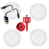 ROOWINTOO Wall-Mount TV Cable Management Kit - Conceal Wires,Cable Management Kit Hides Wires Behind The Wall Includes 4 Pass-Throughs and Hole Saw Drill Attachment for Easy