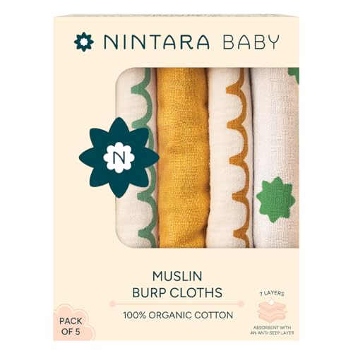 Burp Cloths - 100% Organic Premium Muslin Cotton, Extra-Large 22