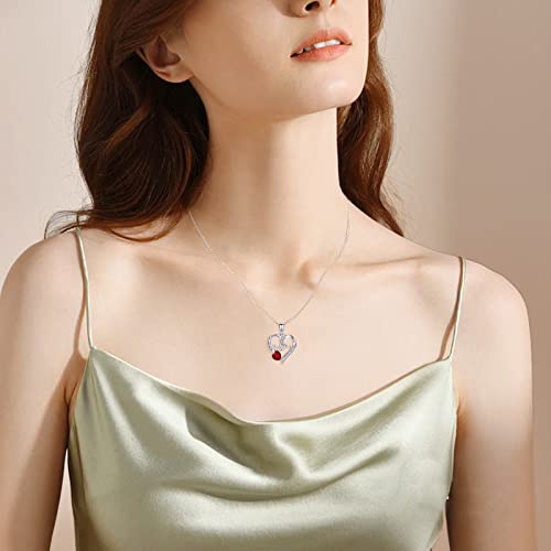 Love Heart Pendant Necklaces for Women, Mother's Day Gifts for Mom Grandma Wife from Daughter Son, I Love You Mom (With gift box)4