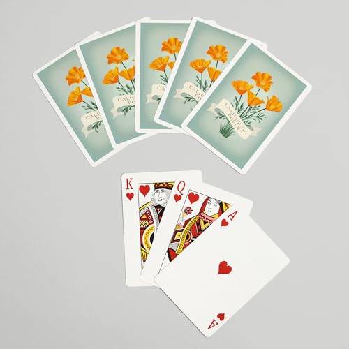 Lantern Press California Poppy naipes poker 52 cartas miniatura 7