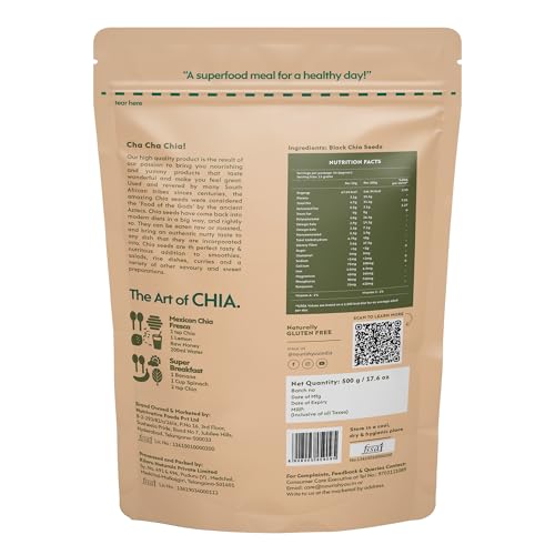 Nourish You Organic Black Chia Seeds 500 Gram, Weight Loss, Superfood, Antioxidants