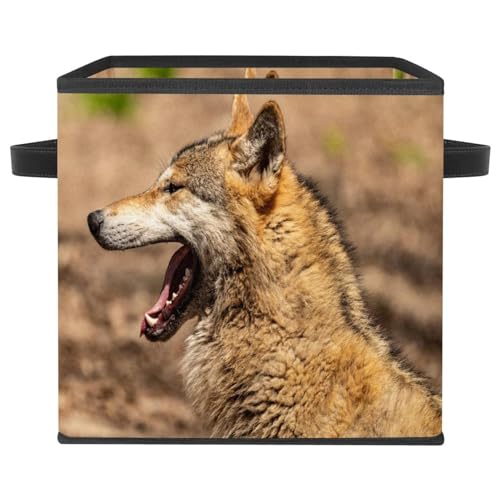Cube de rangement pliable tissu avec poignées loup - 2