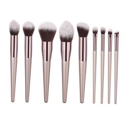 MUSISALY 9個 女性用メイクブラシ プロのメイクブラシ 化粧ブラシキット パウダーブラシ Coffee 竹