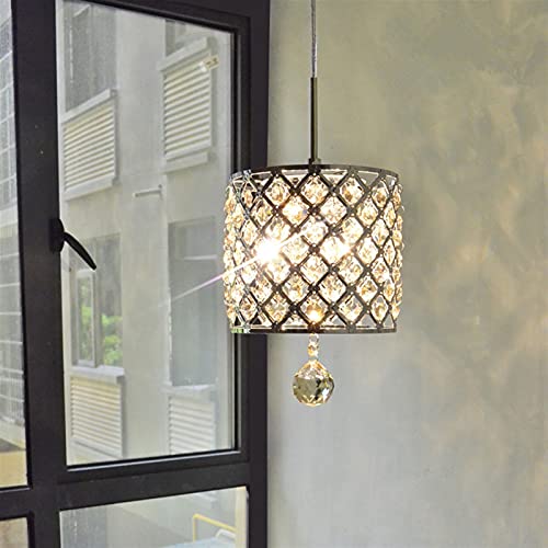 LYMSXAZOU LED Chandelier Light, Crystal Pendant Lamp for Dining Room, Dimming Hanging Ceiling Fixture Kitchen