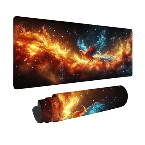 Tapis de souris grand format Phénix rouge, une idée cadeau PC idéale