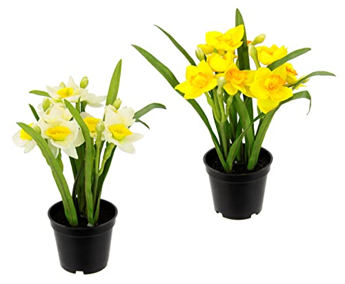 Künstliche Frühlingsblume Narzissen Kunstblume Blume Deko Frühjahrsdekoration Osterdeko Osterglocke Frühjahr Ostern Tischdeko Mittelstück Frühlingsblüher Frühjahrsblüher Unecht Winterling Dekopflanze Cover