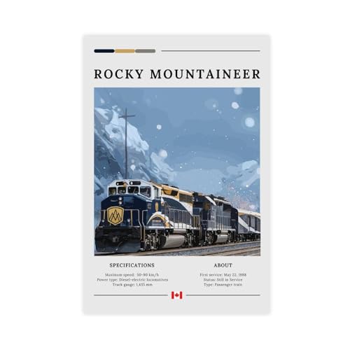 Toile Rocky Mountaineer poster salon et bureau cadre évasion