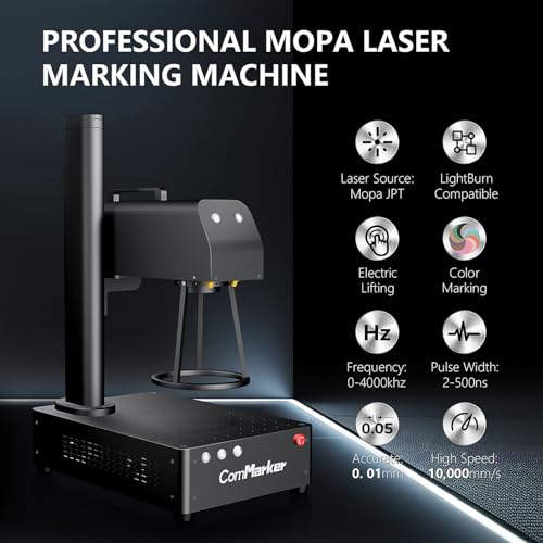 ComMarker B4 60W JPT Mopa Fiber Laser Engraving Machine, Engraving Machine for Gold, Silver, Stainless Steel, Metal and Some Non-Metal Fibre Laser Marking Machine