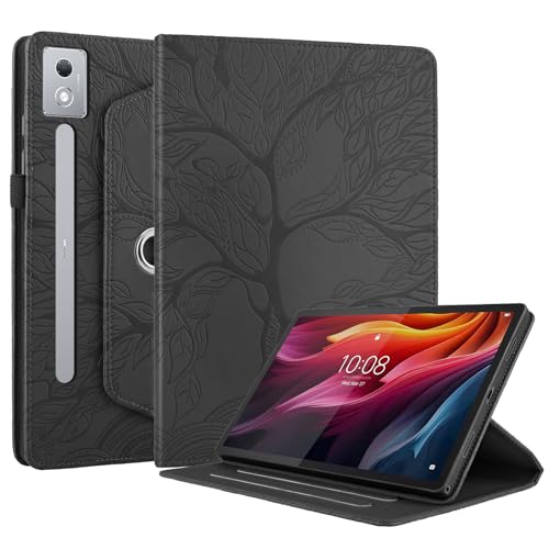 Succtopy Hülle für Lenovo Idea Tab Pro 12.7 Zoll 2025 TB-373FU TB-375FC PU Leder 360Drehbar Multi-Winkel Schutzhülle mit Standfunktion und Stifthalter Hülle für Lenovo Idea Tab Pro 2025 Schwarz