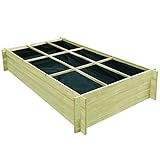 Cikonielf - Cuna de jardín elevada de madera de pino impreg