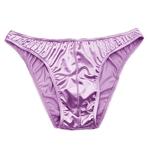MIERSIDE Men's Satin Stretch Support Wide Waistband Satin Briefs Thong G-string 4 Pcs/pack2