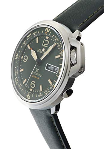 ایگرد | قیمت و خرید SEIKO Prospex Automatic 20 Bar Land Series Compass  Green Leather Sports Watch SRPD33K1