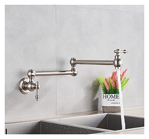 Robinet mural noir chromé et nickel pivotant avec douchette extractible pour cuisine moderne