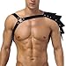 Men Body Chest Harness Belt Gothic Punk Leather Shoulder Armor Adjustable Bondage Strap Belt for Men Gay Fetish Sexy Party Bar Clubwear Halloween Masquerade Cosplay Costume