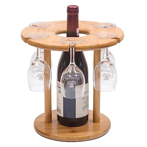 Cabilock Bottle Glass Nature Wine Stands Hanging Down Stand European Wooden Stemware Home for Countertop Tabletop Upside Rack Decoration Holder Holes Holders Style Goblet Drying