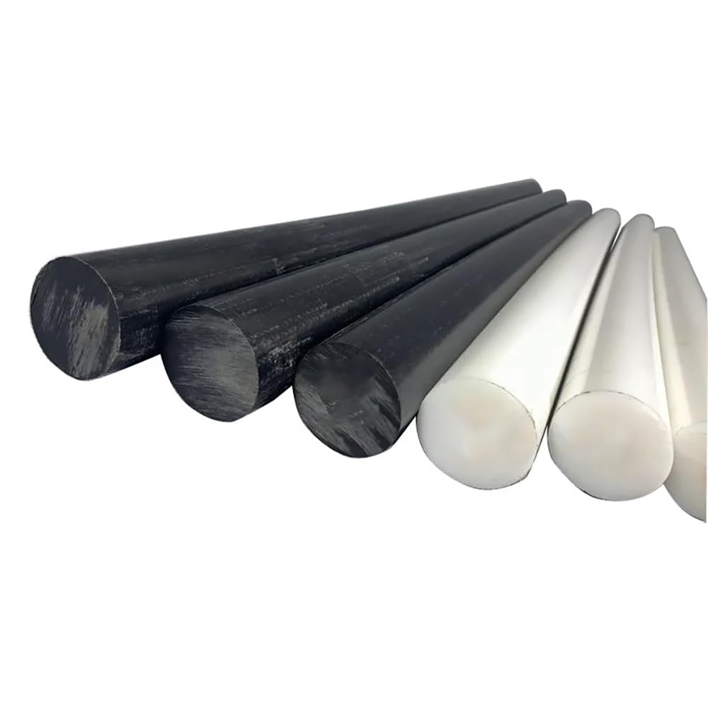 Schwarz/weiße, Abriebfeste POM-Kunststoffstäbe, 3–50mm Durchmesser, 500mm Länge, 2er-Pack, Hochpräzises Bearbeitungsmaterial For Zahnräder Und Lager(Black,7x500mm)