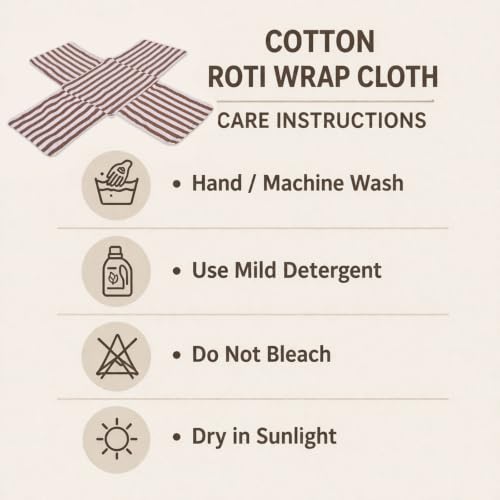 Image of Set of 2 Cotton Double Layer Roti Clothes Wrap with Flaps Muslin Cloth for chapati for hot case Kitchen Chapati Cloth wrap roti Cloth (2, Brown)