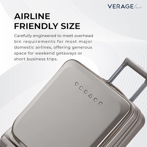 Image of Verage Luxe Leader 56 cm Cabin Size Expandable Hardsided Luggage with USB Port, TSA Lock, Laptop Compartment & Silent Dual Wheels (20,Titanium Gold)