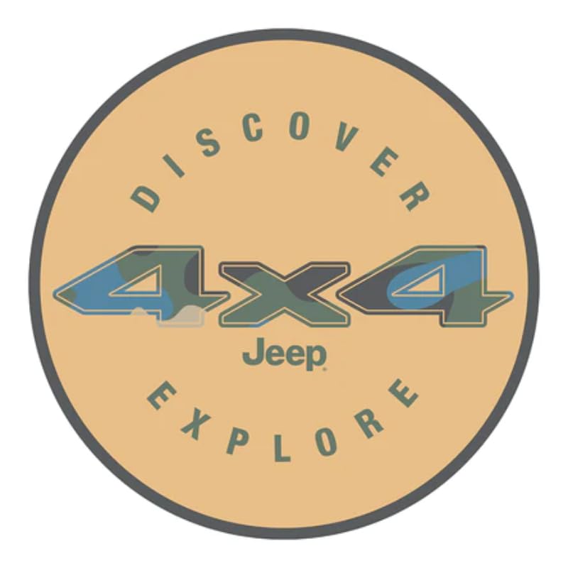Autocollant 4x4 Jeep Discover Explore, le sticker rond idéal pour le bivouac