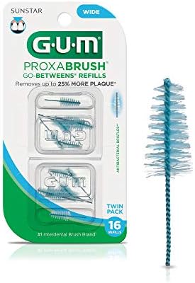 GUM Proxabrush Go-Betweens Interdental Brush Refills, Wide, 16 Count - 614V