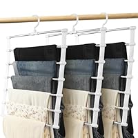 Hosenbügel, 3er-Pack Kleiderbügel Hosen Platzsparend, Faltbare Hosen Kleiderbügel, platzsparend im Kleiderschrank, geeignet für Hosen, Laken, Handtücher, Schals, Krawatten und Gürtel