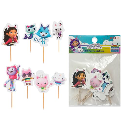 Gabby’s Dollhouse Party Picker 12 Stück – Deko Picker für Muffins & Snacks