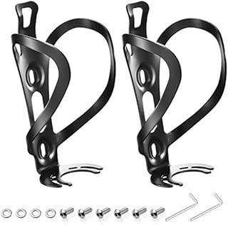 eeFul Bike Water Bottle Cage Bottle Holder- Lightweight Drink Cup Holders Cycling Kettle for Road Bike and Mountain Bikes Shockproof Black Aluminum Bicycle Bottle Cages Standard Size, 2 Pack