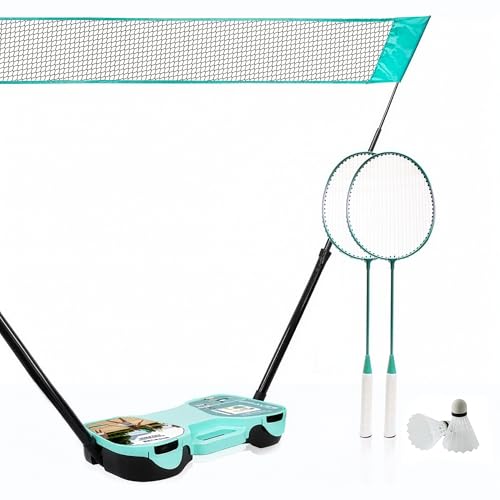 Image of STRAUSS Badminton Rackets Set of 2 with Net & Shuttle | Durable Material Badminton Kit | Adjustable Height Net | Kit Bag | Shuttle Bats Set of 2 | Settle Cork Bat Set |with Replacement Parts
