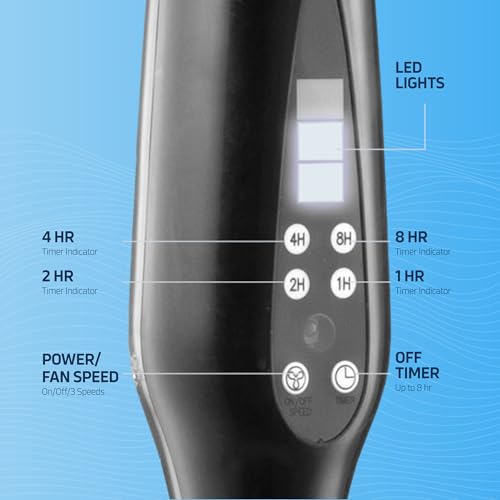 Oscillating 16 Inch Pedestal Stand Up Quiet Operating Room Fan With Remote Control, 3 Speed, with Adjustable Height, Standing Fan Great For Office & Living Room