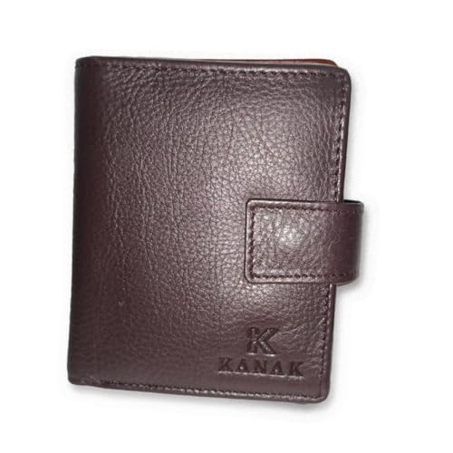King Genuine Leather Wallet, Compact Bifold with Tab Closure, 4.5 inches x 3.7 inches x 1 inch (ROSEWOOD)