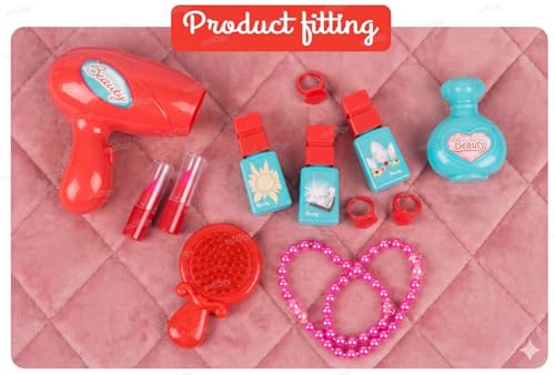 Image of Zest 4 Toyz Makeup Kit Set for Kids 3 in 1 Learning Educational Toy Makeup Set Kit for Girls 6-12 Suitcase Kit with Accessories Pretend Play Set Portable Suitcase Toy Gift for Girls - Pink