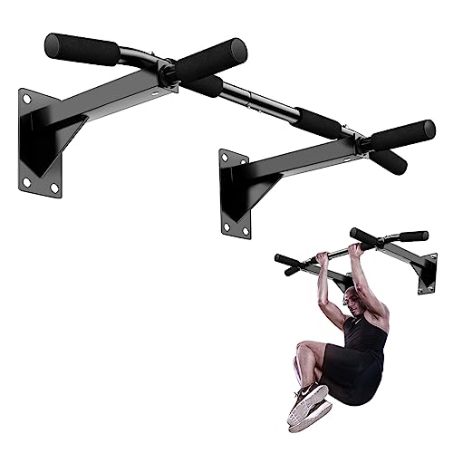 Barra de Dominadas de Pared, Barra de Tracción de Fitness con Asas Antideslizantes, Barra Fija para Flexiones, Montada en Pared Pull Up Bar para Hogar Gimnasio Ejercicios Equipo de Entrenamiento