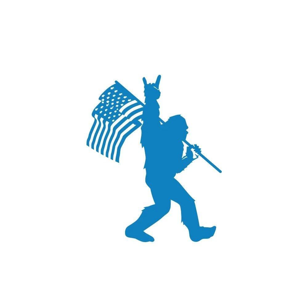 Car Sticker Flag Yeti Decor Decal for Truck SUV Pickup Door Tailgate Vehicle Body Decoration(Glossy Blue,20x16cm)