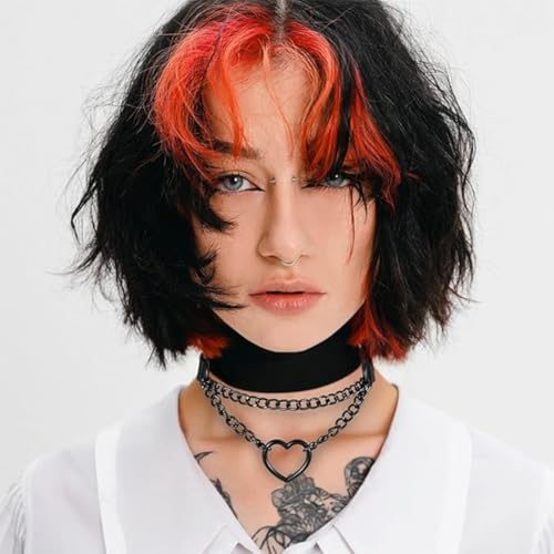 XUZOPIM Schwarzer Gotischer Choker Halskette mit Herzen-PU-Leder-Kette - anpassbarer Retro-Kragen für Frauen und Mädchen
