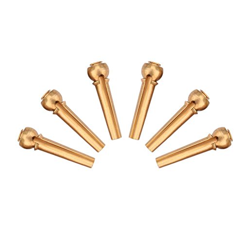 image for Dilwe 6Pcs/Set Guitar Pin Durable Brass Acoustic Guitar String Bridge 