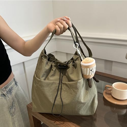 Bolso cruzado con cordón, bolsa casual de lona miniatura 4