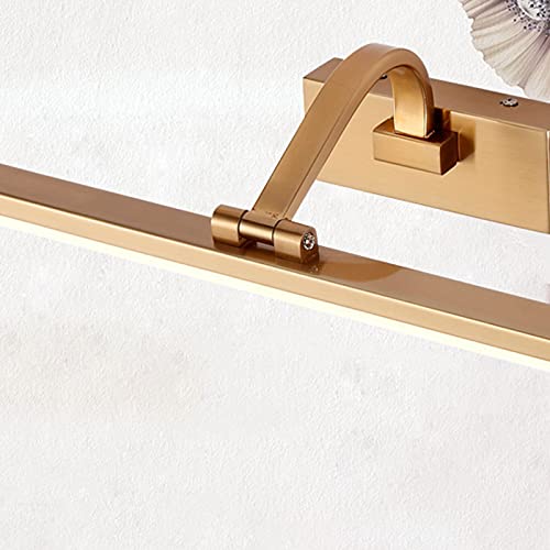 Iluminación de tocador luz frontal de espejo LED de 61 cm impermeable dorada 7